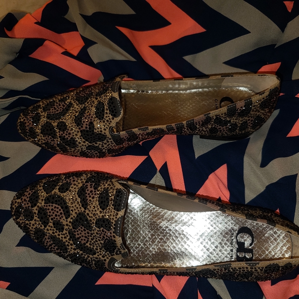 Gianni Bini lepard seqins flats